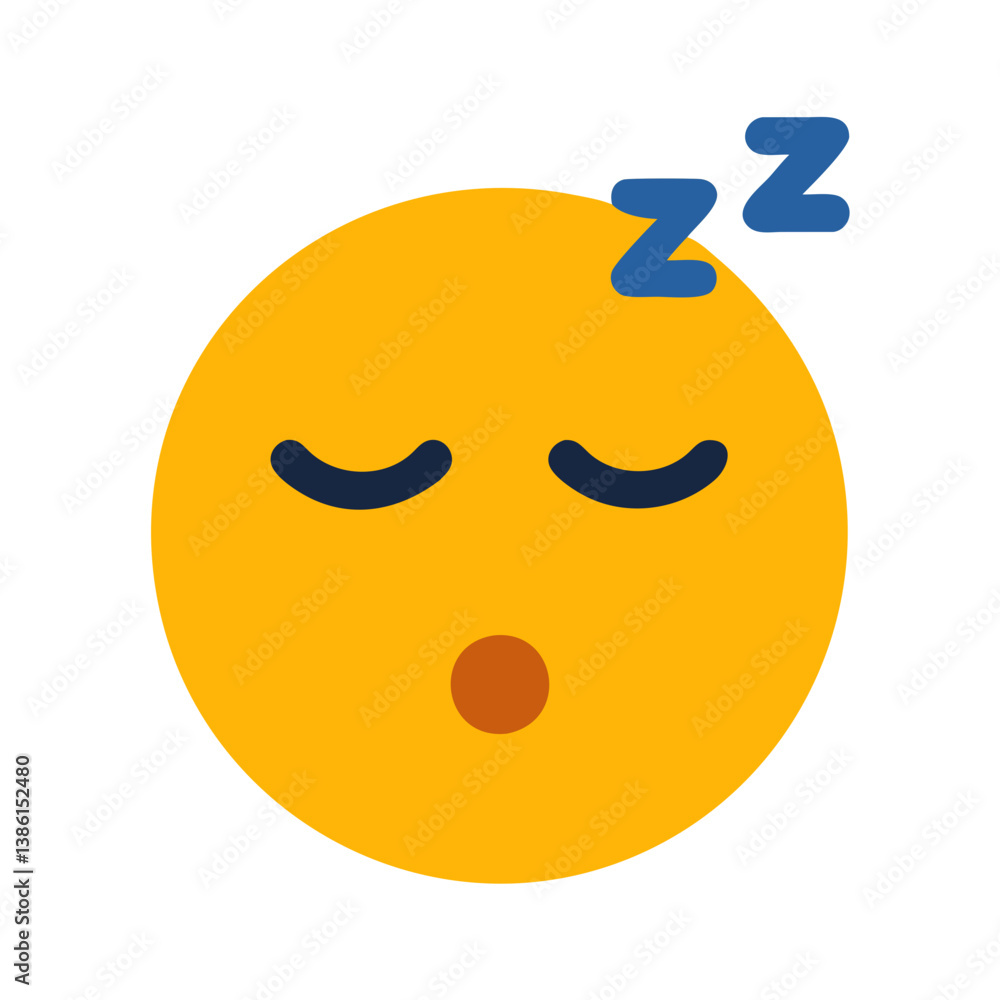Obraz premium Cute Sleeping Face Icon for Dreamy Designs