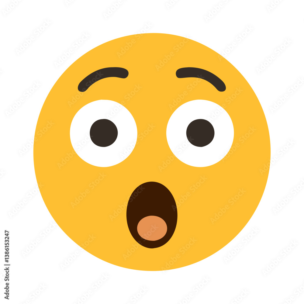 Fototapeta premium Charming Surprised Face Icon for Kids