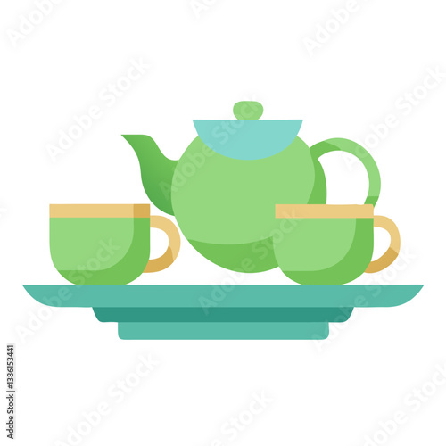  Colorful Tea Set Icon for Creative Designs