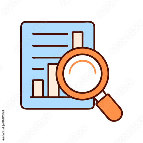 Data Analysis Report Magnifying Glass Chart Business Growth