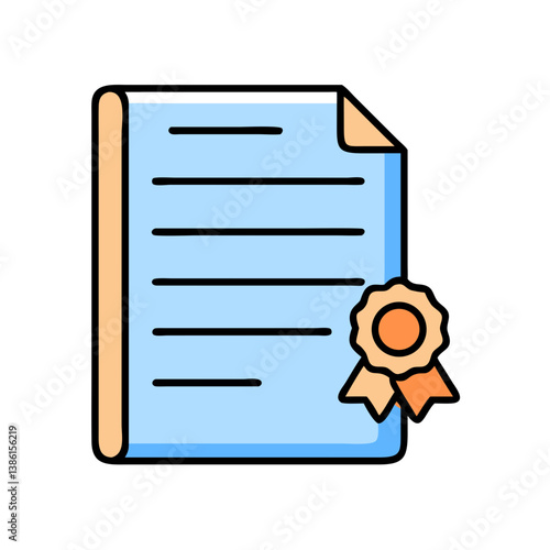 Certificate Document Achievement Award Success Completion Diploma Seal