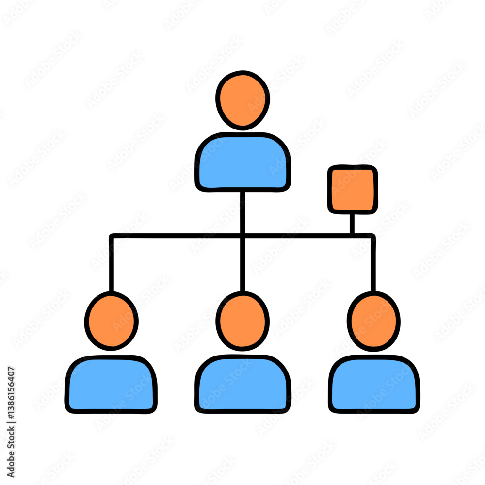 Hierarchical Organization Chart Team Structure, Manager, Employees, Subordinates Hierarchical Organization Chart Team Structure, Manager, Employees, Subordinates