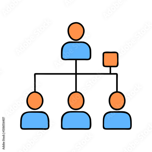 Hierarchical Organization Chart Team Structure, Manager, Employees, Subordinates