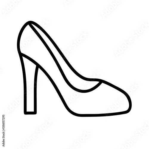 Elegant high heel shoe outline vector illustration for fashion design and stylish footwear concepts art 