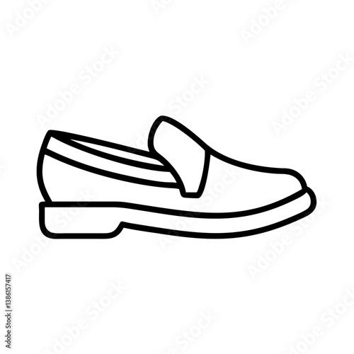 Outline drawing of a classic leather loafer shoe for men fashion and footwear style vector illustration
