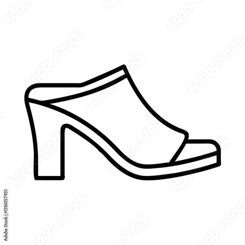 Elegant high heel mule shoe vector illustration for fashion and style design projects and creative works