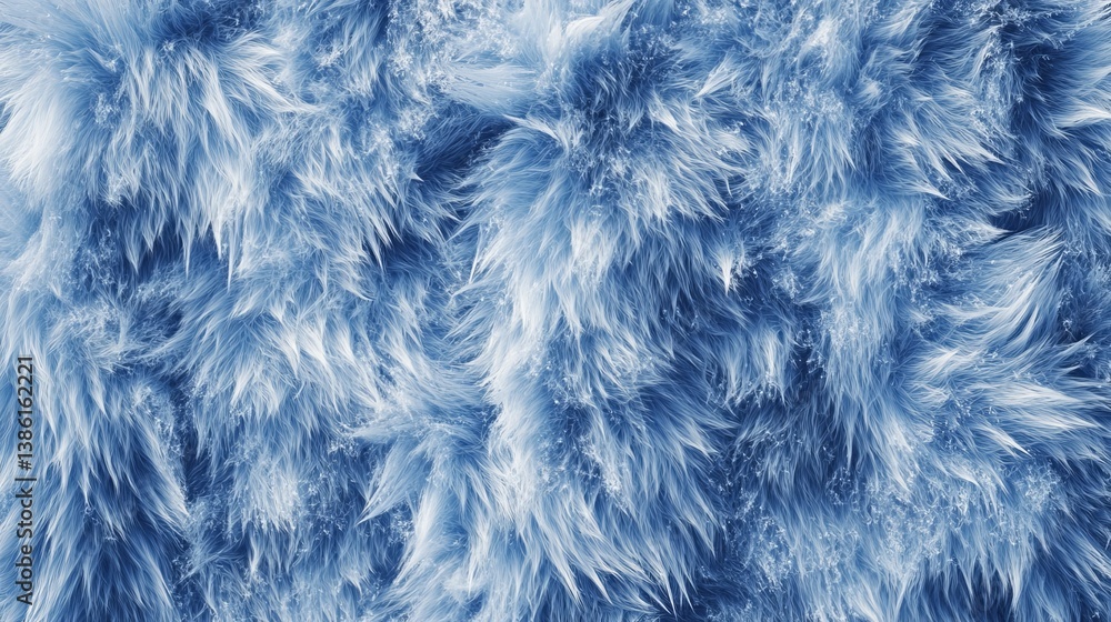 Obraz premium Hyperrealistic Wolf Fur Covered in Ice Crystals. Photorealistic seamless frozen texture background.