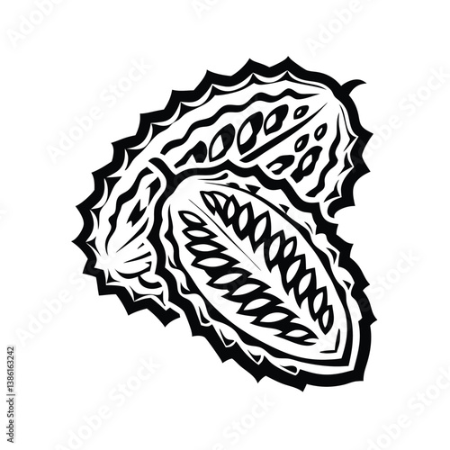 Black and White Bitter Melon Design