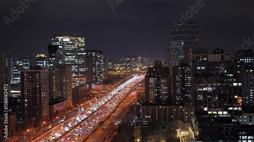 Wallpaper Mural The scene of towering skyscrapers and congested traffic flows in the city of Beijing, China Torontodigital.ca