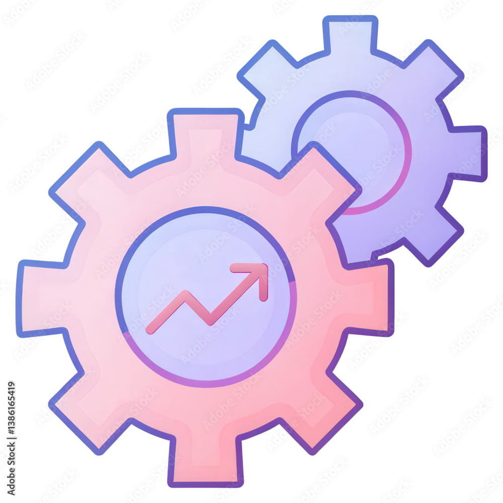 A business-focused image depicting an interlocked gear system symbolizing upward growth. A business-focused image depicting an interlocked gear system symbolizing upward growth.