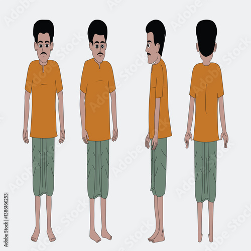 Indian man cartoon character. moral stories for the best cartoon character.