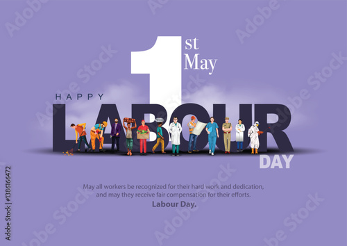 happy Labour day or international workers day vector illustration. labor day and may day celebration design.