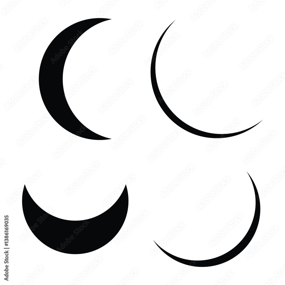 moon shape vector moon shape vector