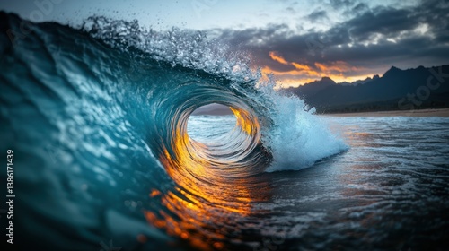 Epic sunset wave