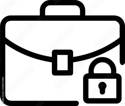Business briefcase with lock, symbolizing security and professional confidentiality