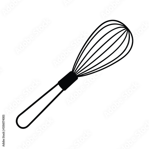 Stainless steel whisk isolated on white background