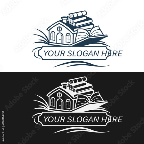 Cafe house icon logo design template