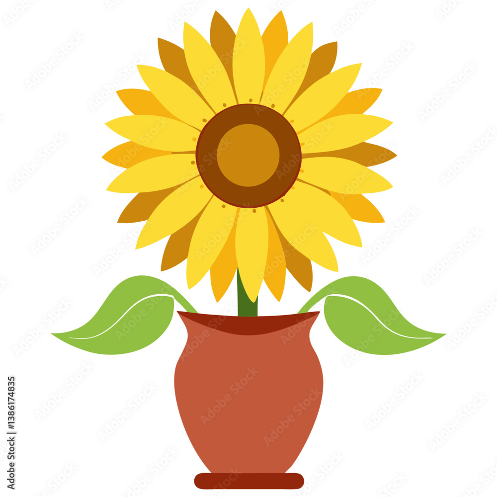 Obraz premium sunflower in a pot