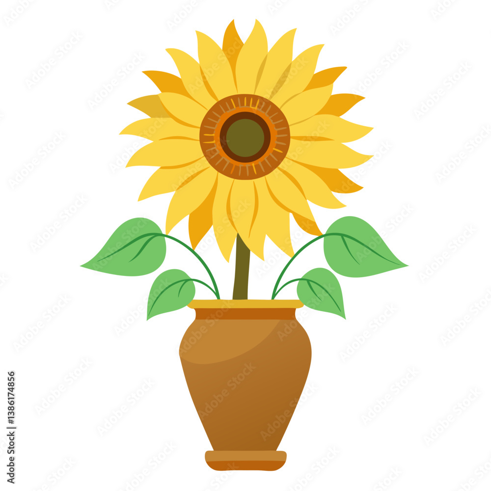 Obraz premium sunflower in a pot