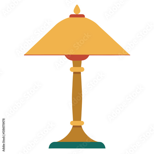 Vintage wood table lamp with a glass shade offers antique style lighting for home decor