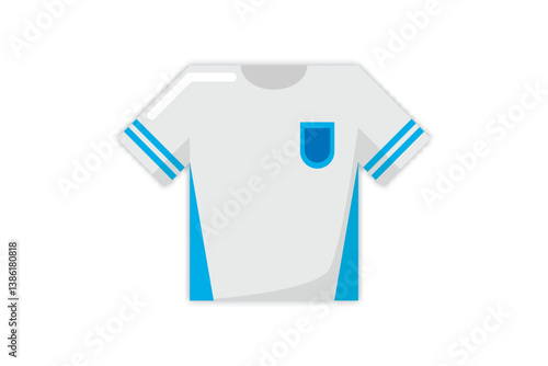 Blue and white football jersey illustration, suitable for sports, team uniform, and apparel design themes.