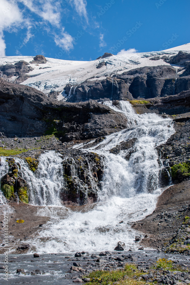 Obraz premium Sierra Nevada Glacier Waterfall, Lonquimay Chile