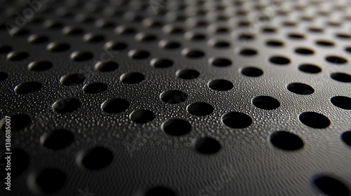 Detailed perspective of a modern perforated metal sheet for industrial usage