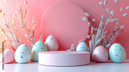 Easter display stand with eggs