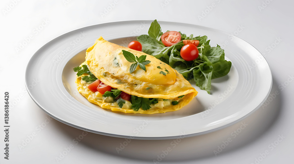 Yummy omelet with vegetables. Yummy omelet with vegetables.