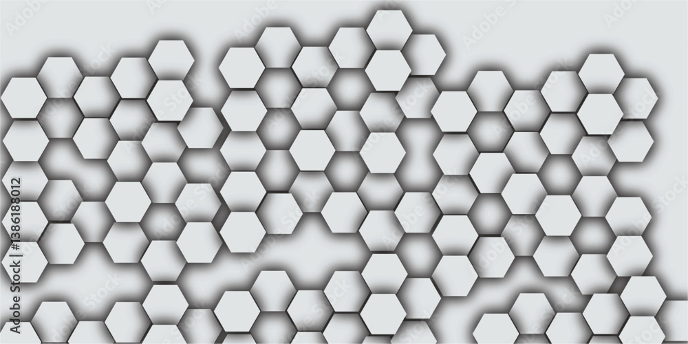 Abstract pattern with hexagonal white and gray line paper background eometric mesh cell texture. modern futuristic vector illustration geometry science and technology cover Abstract pattern with hexagonal white and gray line paper background eometric mesh cell texture. modern futuristic vector illustration geometry science and technology cover