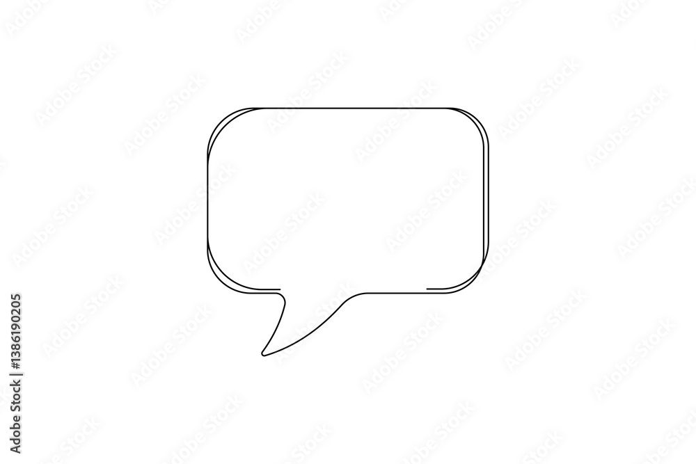 Minimalist One Line Speech Bubble Square Shape Vector Illustration Minimalist One Line Speech Bubble Square Shape Vector Illustration