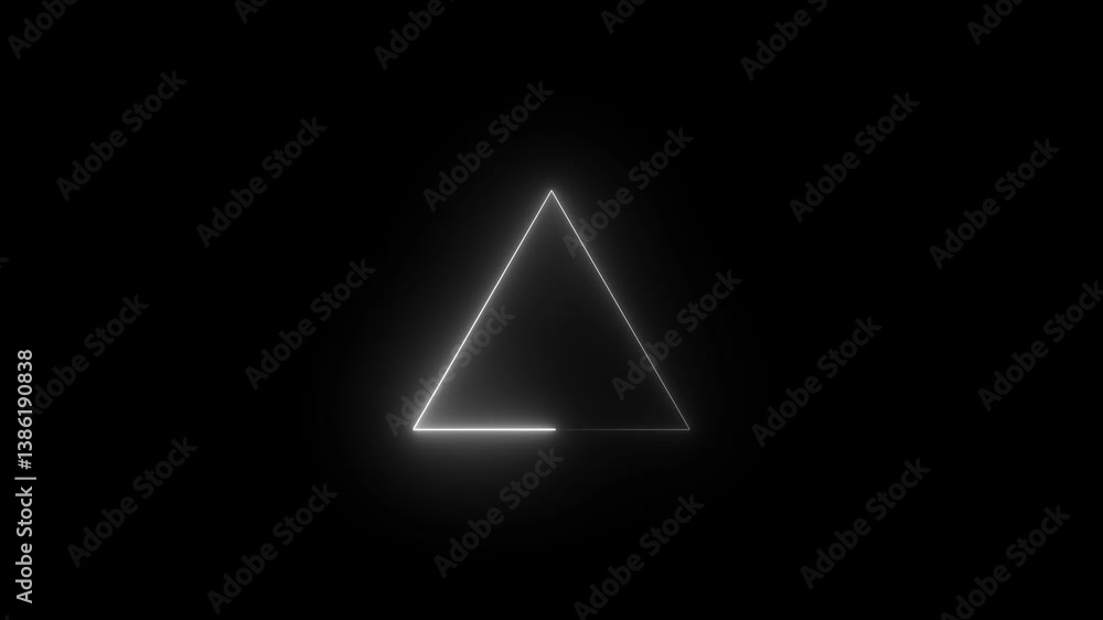 Neon Light Triangle Frame Illustration.Neon triangle frame. Blue color Neon monochrome border Neon Light Triangle Frame Illustration.Neon triangle frame. Blue color Neon monochrome border