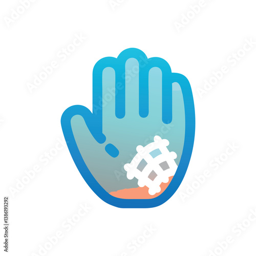 Injured hand with bandaged wound healthcare illustration