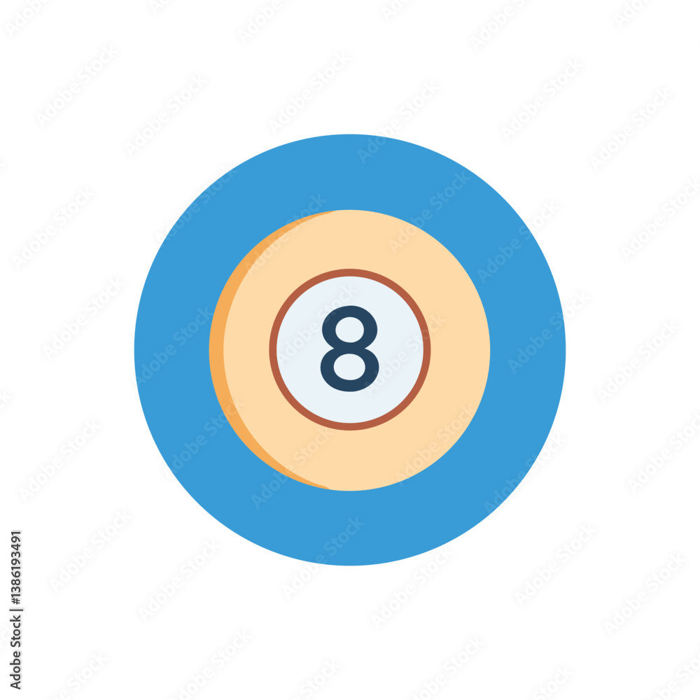 Colorful Flat Style 8 Ball Pool Snooker Icon Colorful Flat Style 8 Ball Pool Snooker Icon
