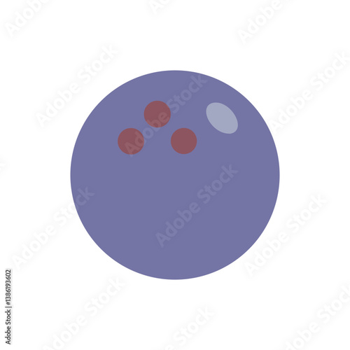 Simple Purple Bowling Ball Illustration with Finger Holes