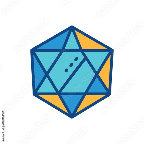 Colorful D20 Dice Vector Illustration for Gaming Needs