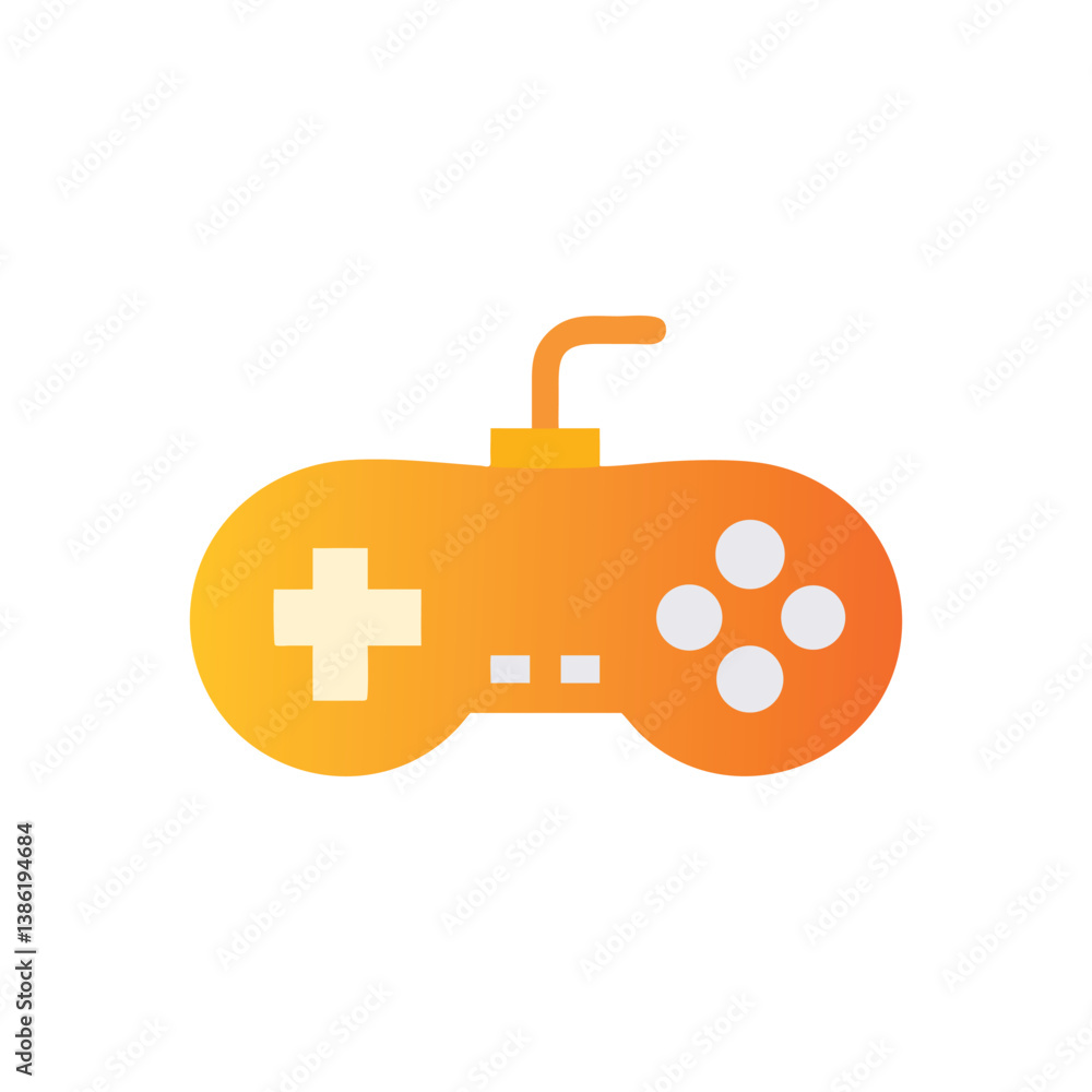 Retro Orange Game Controller Illustration for Gaming Concepts Retro Orange Game Controller Illustration for Gaming Concepts