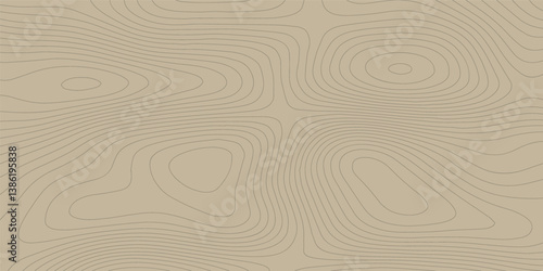 Abstract light orang color geometric vector illustration wavy black and white contour line topographic design.