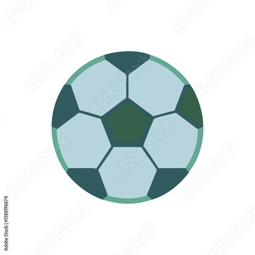 Illustration of a minimalist soccer ball in light colors