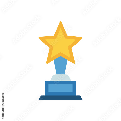 Gold Star Award Trophy, Achievement, Recognition and Success