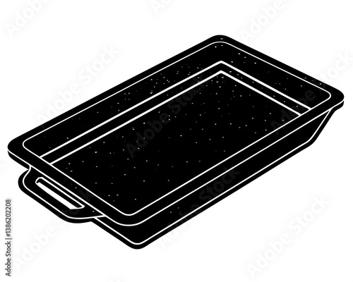 A baking sheet silhouette on white background.
