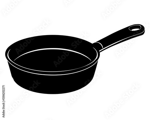 A Saucepan silhouette on white background.
