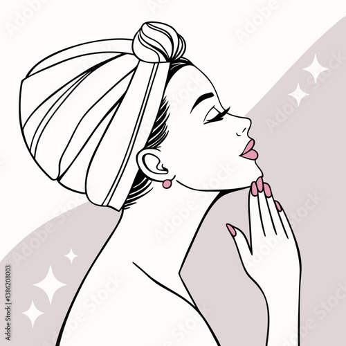 Elegant woman poses gracefully, showcasing a flawless manicure.