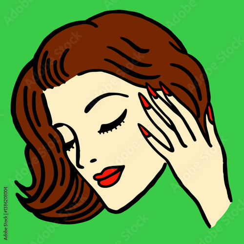 Elegant woman poses gracefully, showcasing a flawless manicure.