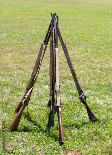 Old English Musket. Antique Weapons