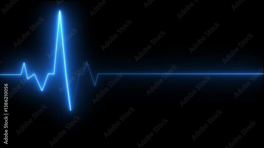 Abstract Neon Heartbeat line concept , Abstract glowing neon heartbeat and pulse rate signal technology. Stylized Electrocardiogram Waveform Animation, A stylized representation. Abstract Neon Heartbeat line concept , Abstract glowing neon heartbeat and pulse rate signal technology. Stylized Electrocardiogram Waveform Animation, A stylized representation.