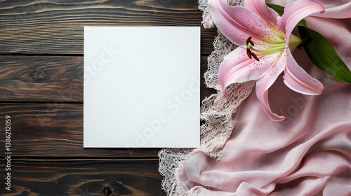 blank note paper on wooden background