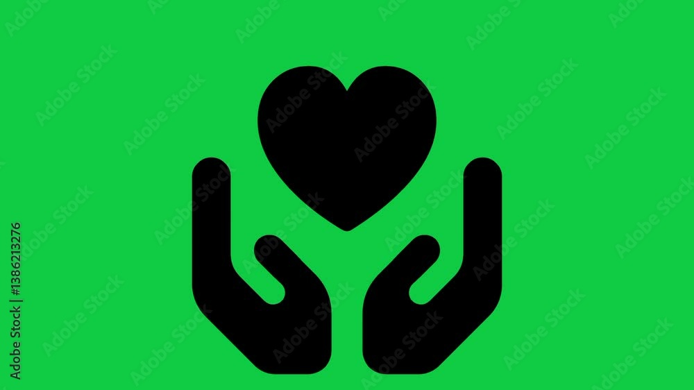 Hands Holding Heart Icon Animation, 4K Love and Care Symbol Motion Graphic on Green Screen Hands Holding Heart Icon Animation, 4K Love and Care Symbol Motion Graphic on Green Screen