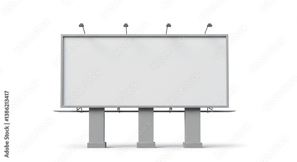 Obraz premium Blank Billboard 3D Render: Clean Minimalist Design AI Generated