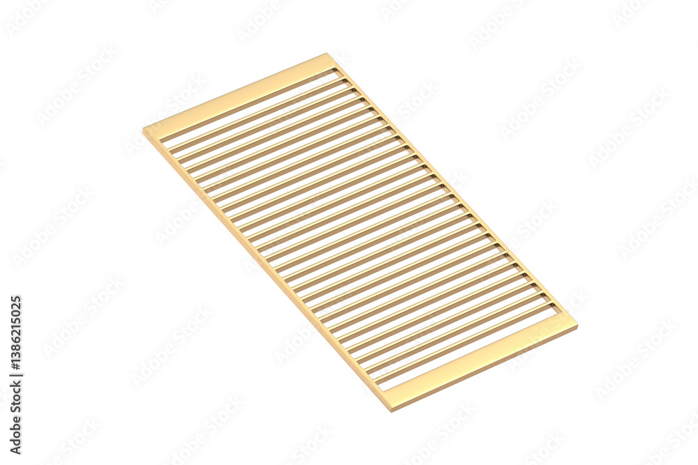 Golden grill grid isolated on white background. 3d render Golden grill grid isolated on white background. 3d render